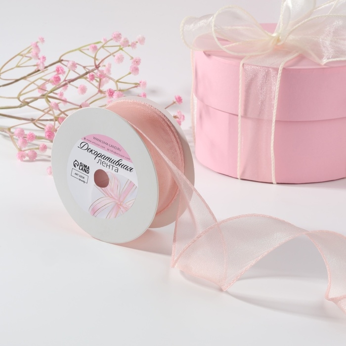 Лента капроновая &laquo;Волна&raquo;, 50 мм, 10 &plusmn; 1 м, цвет розовая сирень