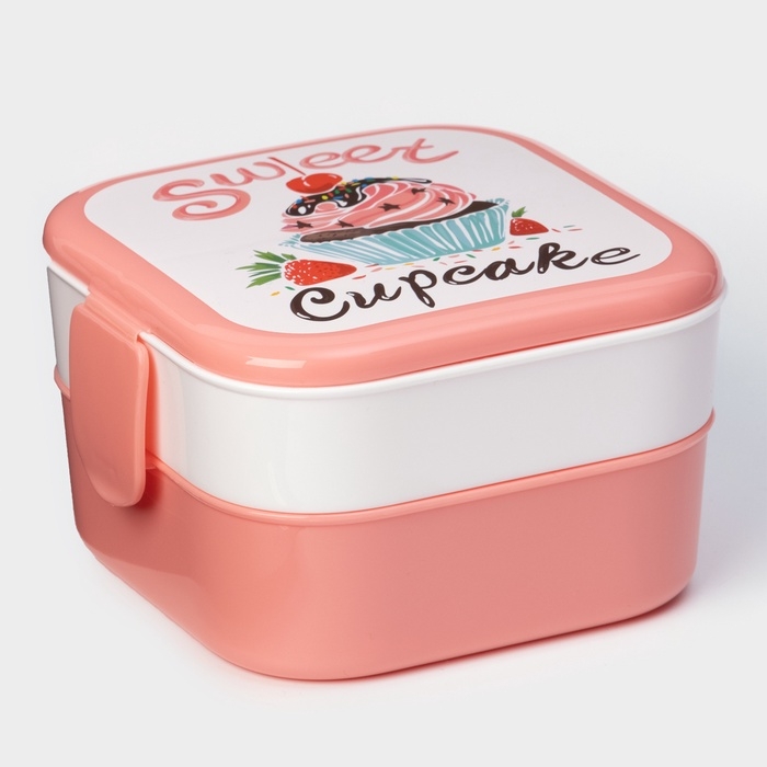 Контейнер для обеда «Капкейки», 2 отделения, 400 мл Контейнер для обеда «Капкейки», 2 отделения, 400 мл