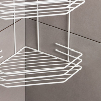 Полка для ванной угловая 4-х ярусная, 20,5&times;20,5&times;71 см, цвет белый