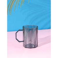 Кружка пластиковая Доляна &laquo;Витраж&raquo;, 350 мл, цвет серый