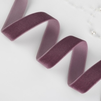 Лента бархатная, 20 мм, 18 &plusmn; 1 м, цвет ежевичный №199
