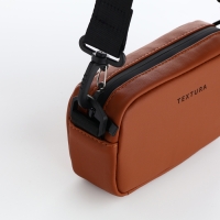 Сумка женская на молнии, TEXTURA, маленький размер, длинный ремень, цвет коричневый