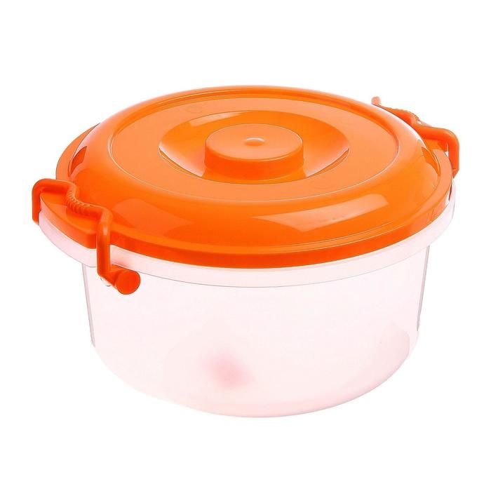 Контейнер пищевой, 5 л, прозрачный, ручки МИКС