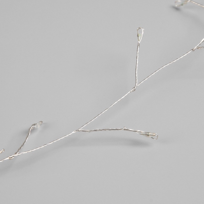 Гирлянда &laquo;Мишура&raquo; 50 м роса, IP44, серебристая нить, 1500 LED, 8 режимов, свечение мульти, 36 В