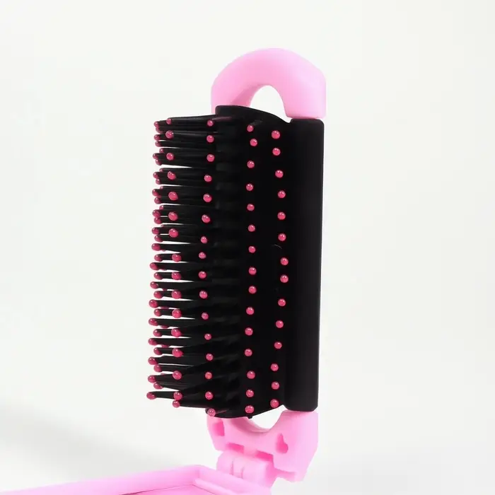 Расчёска массажная, складная, с зеркалом, 4 &times; 10/20 см, цвет МИКС
