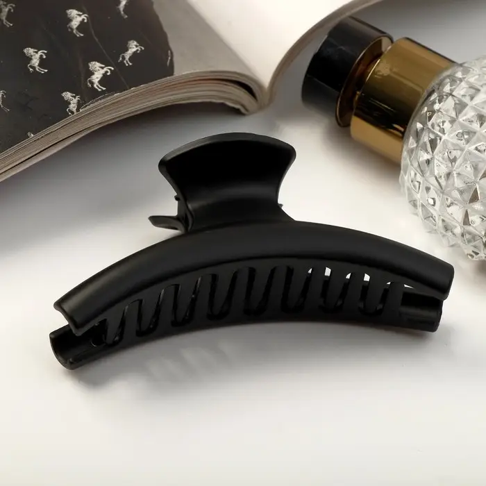 Краб для волос &laquo;Матовый&raquo;, классика дуга, 9.5 см, чёрный