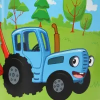 Копилка металлическая, 9.5 см&times;7.5 см&times;7.5 см, Синий трактор