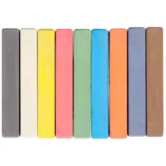 Мелки цветные школьные, набор 9 шт. &laquo;Синий трактор&raquo;, прямоугольные