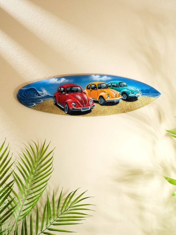 Панно "Доска для сёрфа "Три Жука" дерево 50х17 см