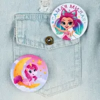 Значки закатные &laquo;Волшебный мир&raquo;, 56 мм, МИКС