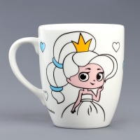 Роспись кружки красками - частичное заполнение "Прекрасная принцесса"