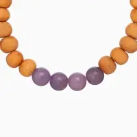 Браслет из сандалового дерева с агатом, длина 18 см, цв. сиреневый