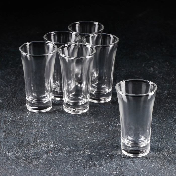 Набор стопок стеклянных &laquo;Текила&raquo;, 70 мл, 5&times;8,5 см, 6 шт