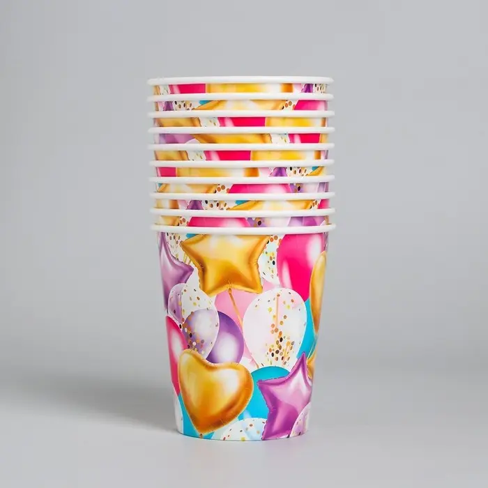 Стакан одноразовый бумажный &laquo;Шары&raquo;, 250 мл