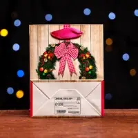 Пакет ламинированный &laquo;Новогодний венок&raquo; 11.5&times;14.5&times;6 см