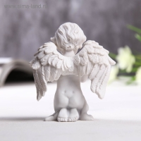 Сувенир полистоун "Ангелочек с крестиком из страз" 8х6,5х4 см