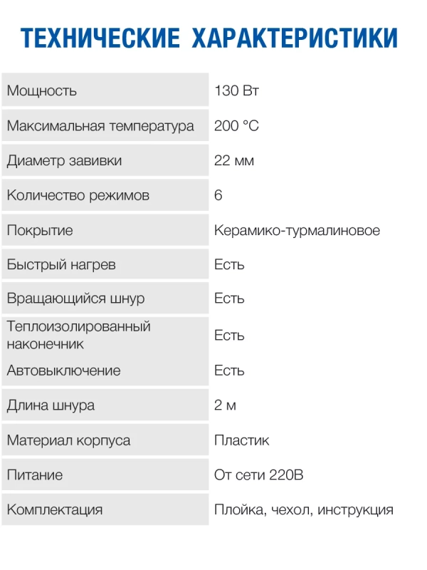Щипцы H-HS1477 130Вт черный