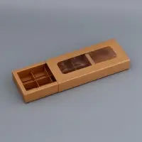 Коробка для 10 конфет, крафт, 9.8&times;22&times;3.5 см