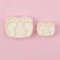 Печати для теста и мастики Доляна &laquo;Детские ножки&raquo;, набор 2 шт, пластик, молочные