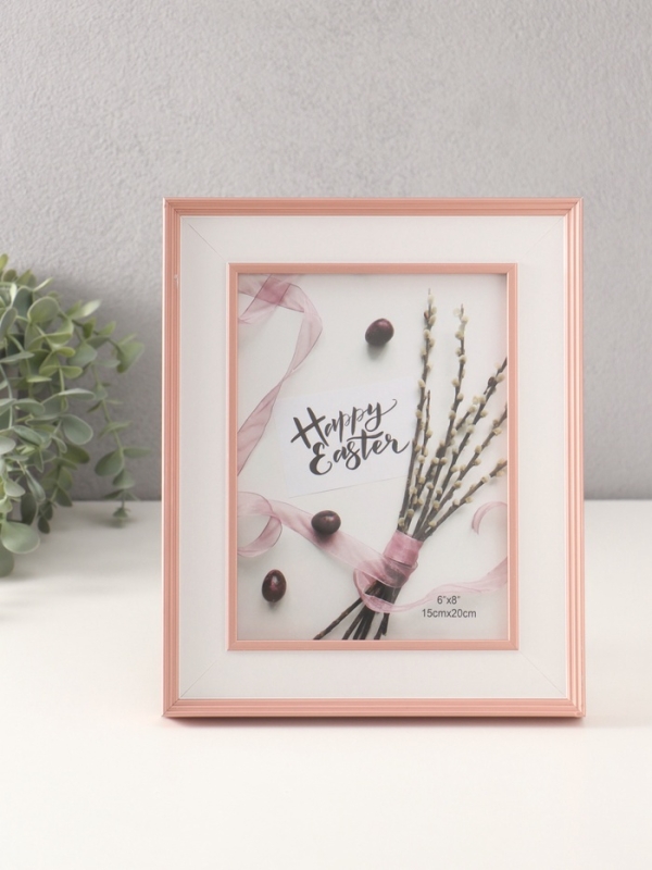 Фоторамка пластик 15х20 см "Романтизм" розовая 2,5х21,2х26,2 см