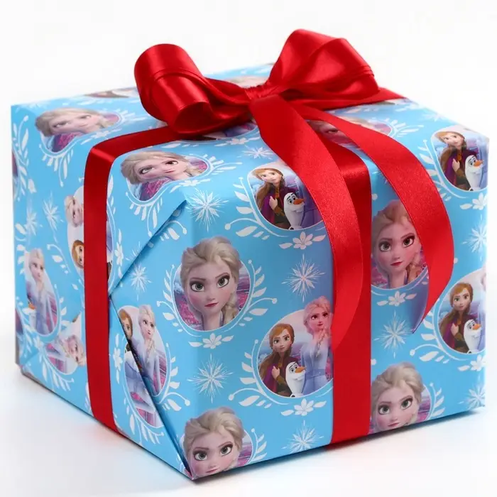 Бумага упаковочная глянцевая, Холодное сердце, 70х100 см