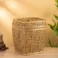 Корзина плетёная "Баскет" бамбук 27х27х37 см, светлая