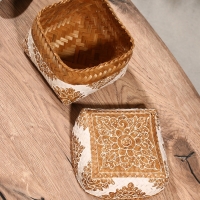 Корзинка плетеная "Манадо" бамбук 16х16х12 см, светлая