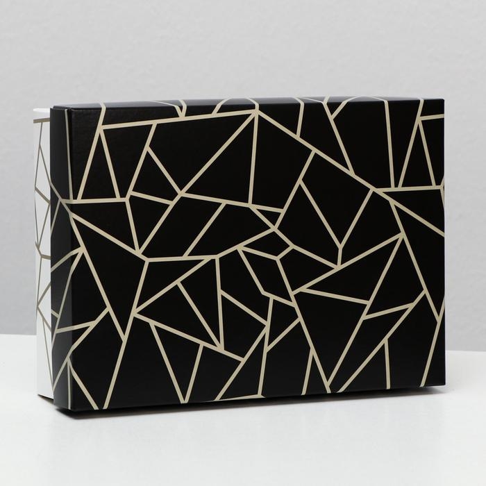 Коробка подарочная &laquo;Осколки&raquo;, черно-белые, 21 х 15 х 5 см