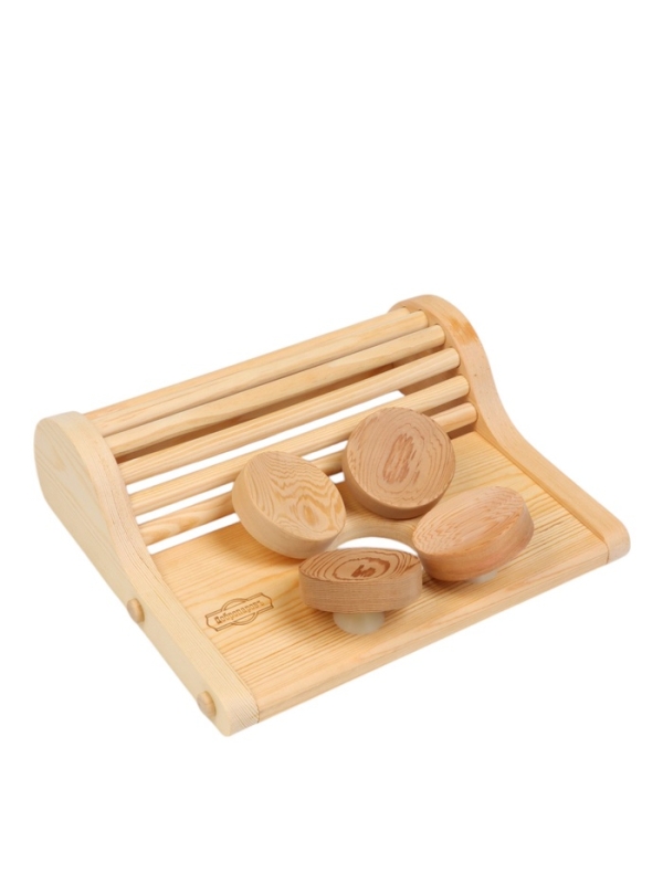 Подголовник анатомический для бани и сауны, деревянный, сосна и кедр