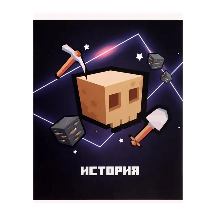 Тетрадь предметная 36 листов в клетку Calligrata &laquo;Пиксели. История&raquo;, обложка мелованный картон