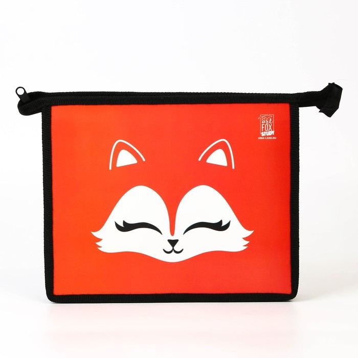 Папка для тетрадей А5 на молнии сверху пластик ПМ-А5-29 &laquo;Лиса&raquo;