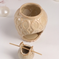 Аромалампа керамика "Кувшин" бежевая 9х9х11 см