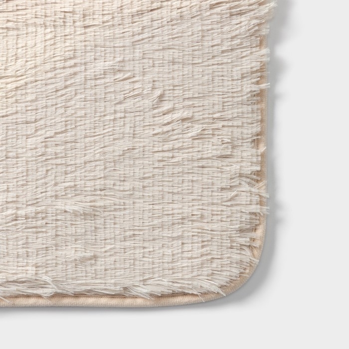 Набор ковриков для ванной и туалета Доляна &laquo;Пушистик&raquo;, 2 шт, 40&times;50, 50&times;80 см цвет бежевый