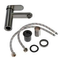 Смеситель для раковины ZEIN Z3760, однорычажный, высота излива 11,5 см, графит