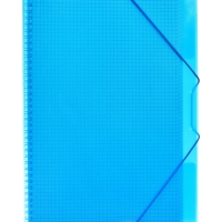 Тетрадь-папка А4 80л кл "FolderBook", пласт обл на закрыт греб с клапан на резинке, синяя