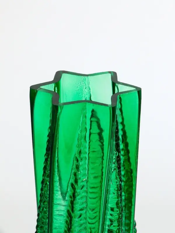 Ваза стекло настольная "Флоранс" 25х11х9 см, зелёный