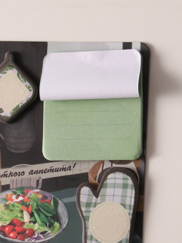 Магнит с блоком для записей и стикерами Магнит с блоком для записей и стикерами "Приятного аппетита!" 10х12 см