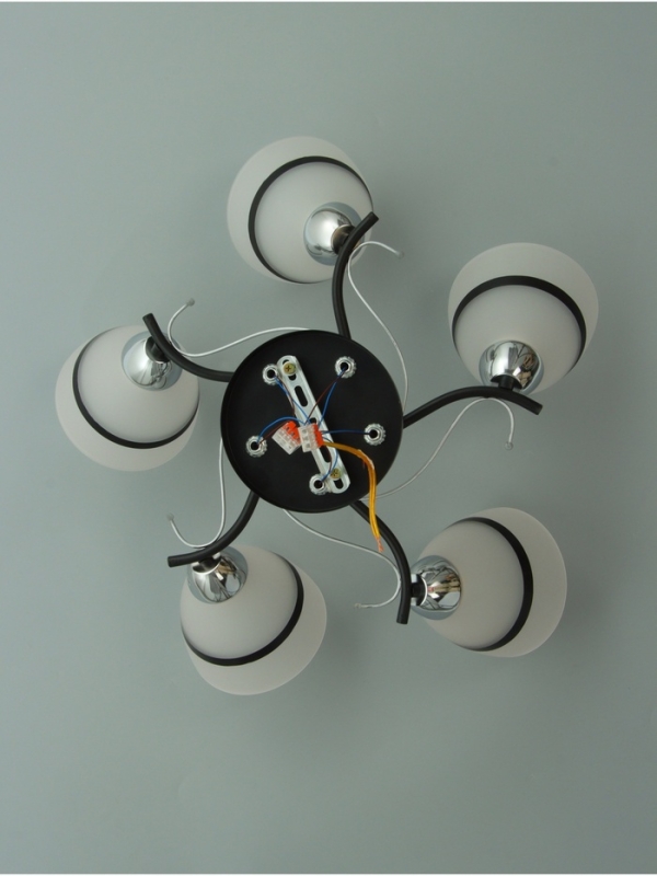 Люстра "Лайма" 5хЕ27 40Вт черно-хромовый 55х55х24 см