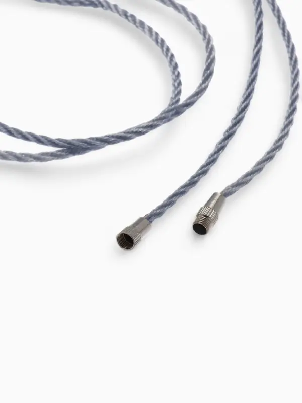 Шнурок гайтан 60 см d=2 мм, цвет серебряный, винтовой замок серебро