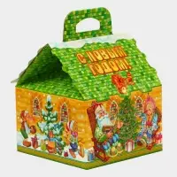 Подарочная коробка новогодняя с заданиями по мотивам известных сказок &laquo;Домик малый&raquo; 120&times;12 см