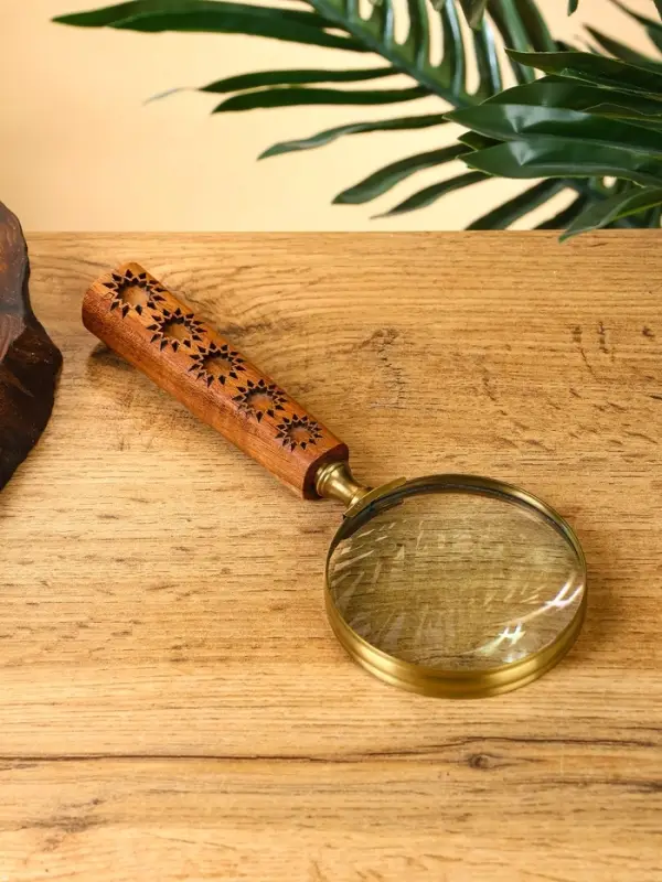 Лупа &laquo;Ватсон&raquo; латунь, манговое дерево, 8&times;8&times;20 см