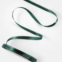 Лента атласная, с серебряным люрексом, 6 мм, 23&plusmn;1 м, зелёная №70