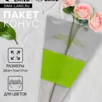 Пакет конус для цветов, с нетканым материалом, 26+7&times;37 см, салатовый