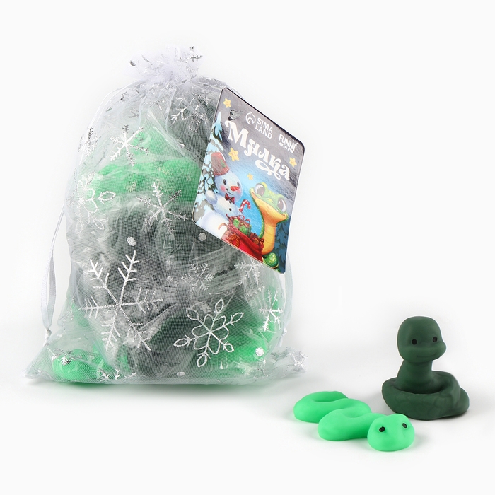 Новый год! Сквиш антистресс мялка &laquo;Змейки&raquo;, в мешочке