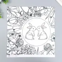 Бумага для скрапбукинга двусторонняя "Зайчики и цыплёнок" плотность 180 гр 30,5х32 см