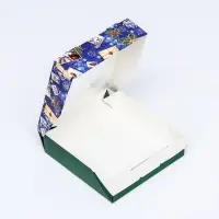 Коробка подарочная новогодняя складная с окном &laquo;Новогодняя посылка синяя&raquo;15&times;15&times;4 см