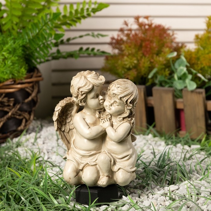 Садовый светильник на солнечной батарее &laquo;Ангелочки&raquo;, 45 см, 1 LED, свечение тёплое белое