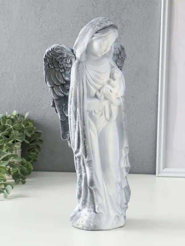 Фигура "Ангелина с младенцем" 17х10х40см, антик