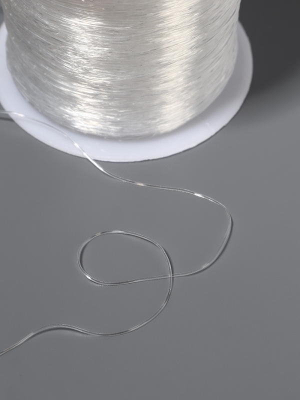 Нить для плетения 100&plusmn;1м d0,4мм эластичная силикон прозрачный АУ