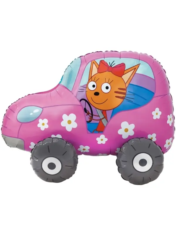 Воздушный шар фольгированный 3D 29" &laquo;Три Кота. Карамелька в машине&raquo;